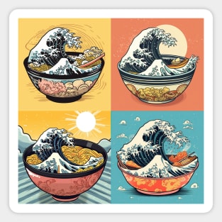 Ramen Bowls Wave Off Kanagawa Magnet